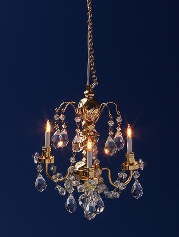 Dolls House Light - Crystal 3-arm Chandelier