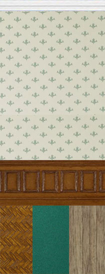 Example - Fleurie Green With Wood Effect Panelling & Floorings
