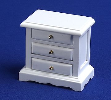 Bedside Chest - 3 drawer white