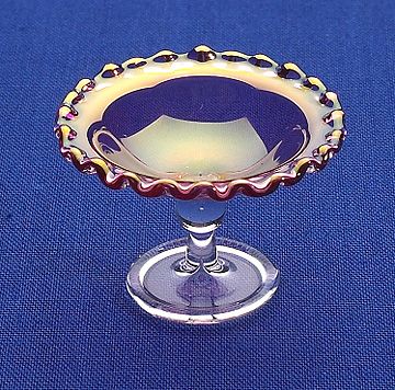 Cranberry Glass - fluted stemmed bowl