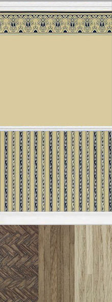 Blue Stripe / Border With Mouldings