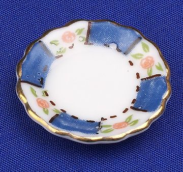 Dinner Plate - blue / peach