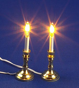 Dolls House Light - Candlesticks - Pair