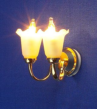 Dolls House Light - Twin Tulip Wall