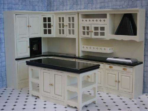 Kitchen Dressers Kitchen Set Cream Black Dolls