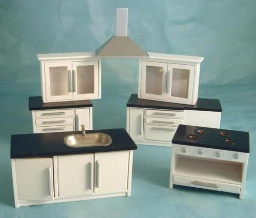 Modern Kitchen Set - White & Silver