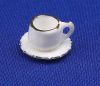 Cup & saucer - white & gold