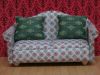Sofa - White with Green Cushions